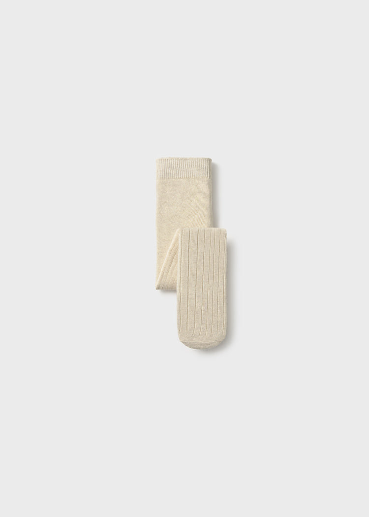 Sand Ribbed Tights