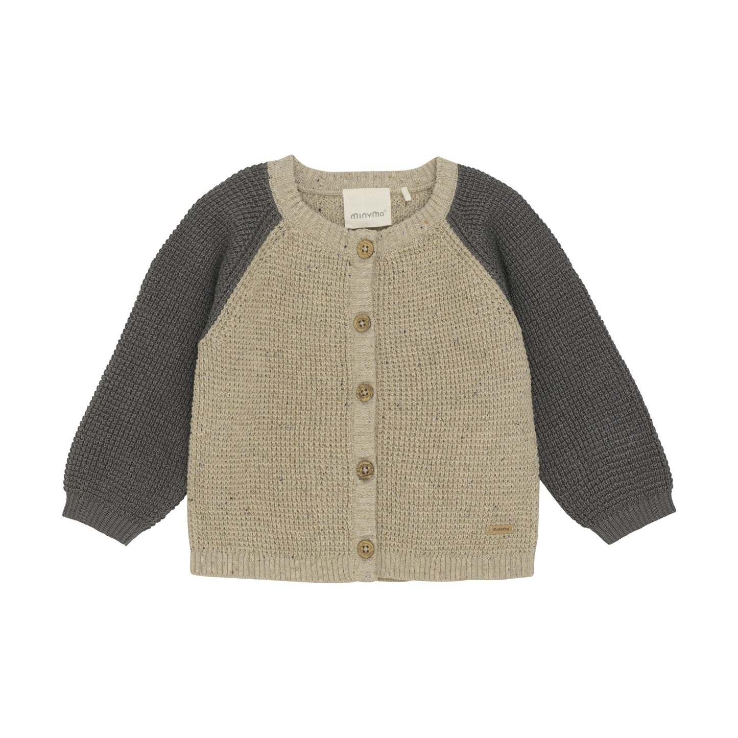 Beige Melange Knit Cardigan