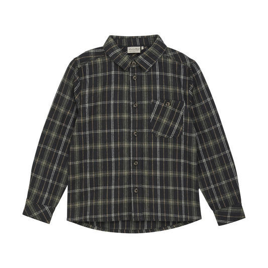 Dark Navy Sage Green Flannel