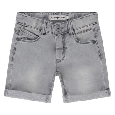 Grey Jogg Denim Shorts