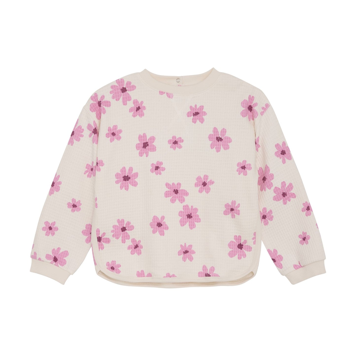 White Pink Floral Waffle Set