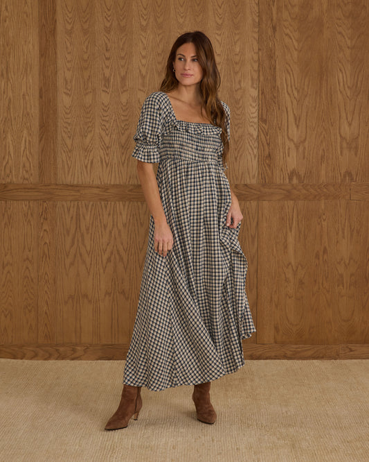 Birdie Dress Navy Check