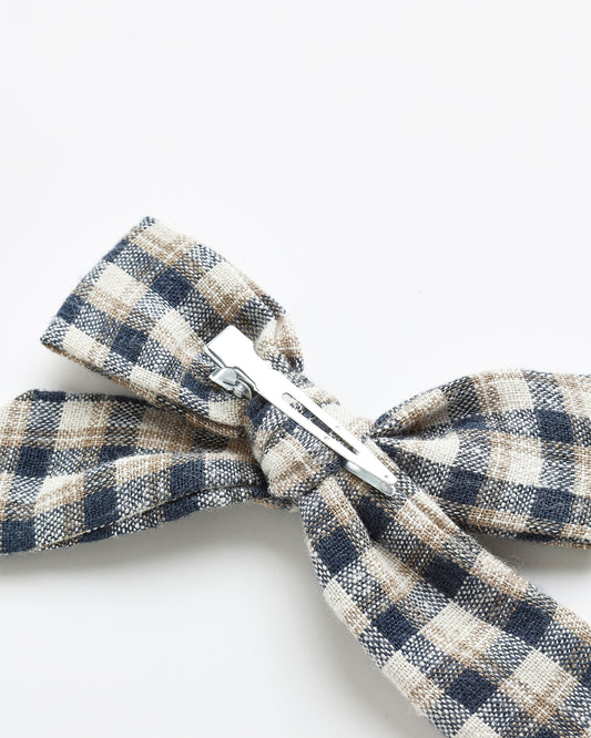 Navy Check Bow