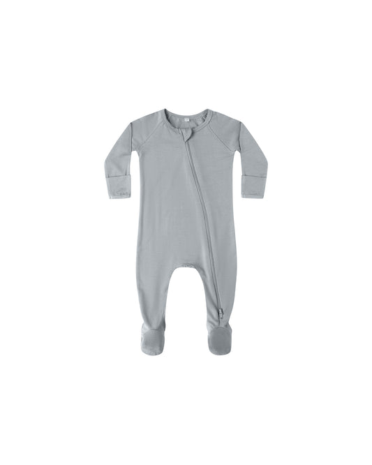 Bamboo Zip Footie Steel Blue
