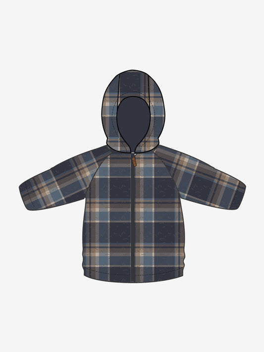 Teddy Sherpa Navy Plaid Jacket