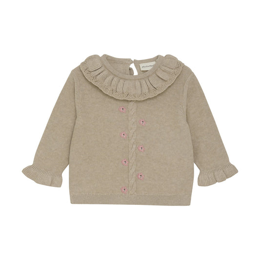 Beige Melange Pullover Knit Set