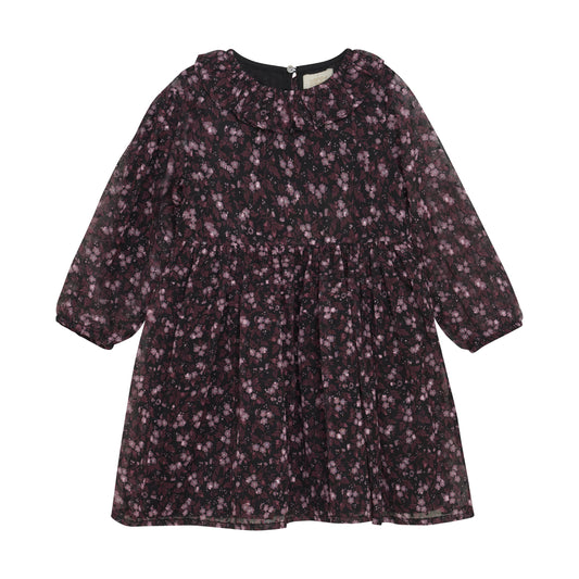 Black Dobby Flower Dress