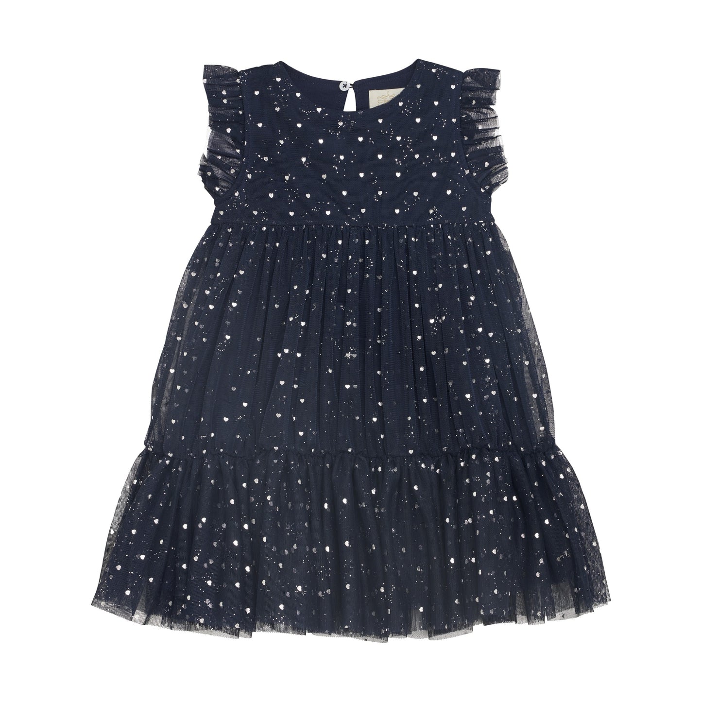 Navy Shimmer Mesh Dress