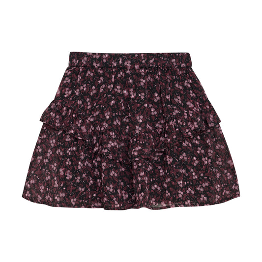 Black Flower Dobby Skirt