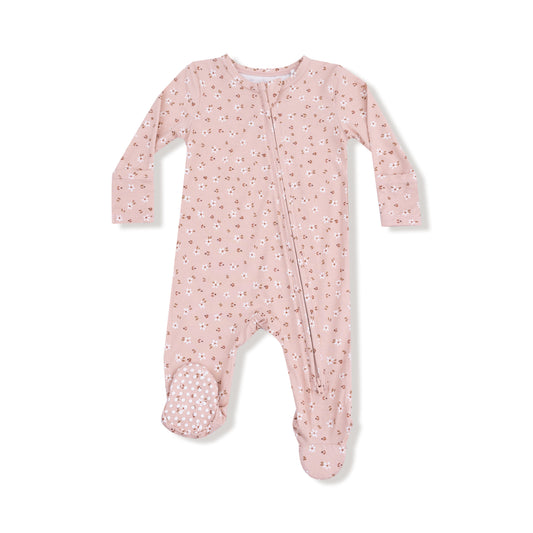 Dusty Rose Carrie Floral Footie