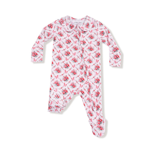 Rose Bow Lattice Footie