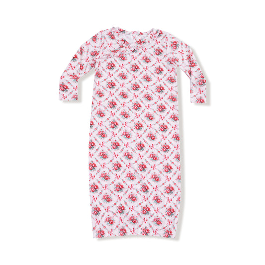 Rose Bow Lattice Kimono Gown