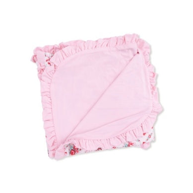 Rose Bow Lattice Ruffle Blanket