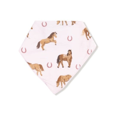 Horses Pink Bandana Bib