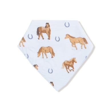 Horses Blue Bandana Bib