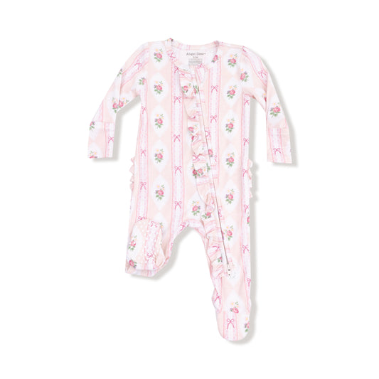 Ogee Lace Floral Ruffle Footie