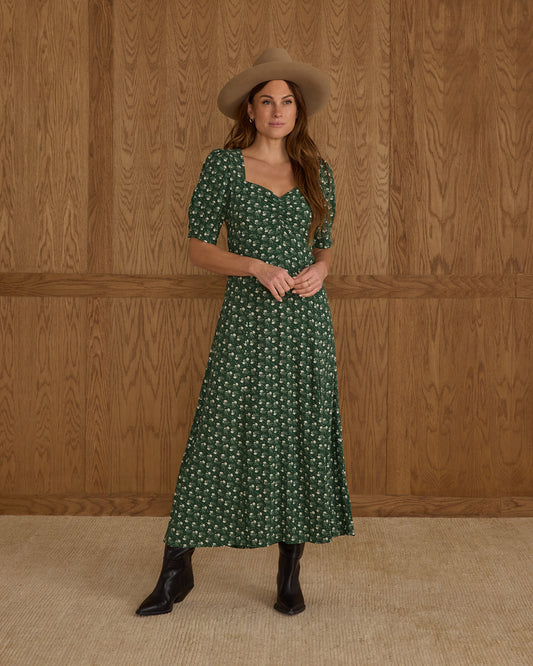 Violet Dress Green Ditsy