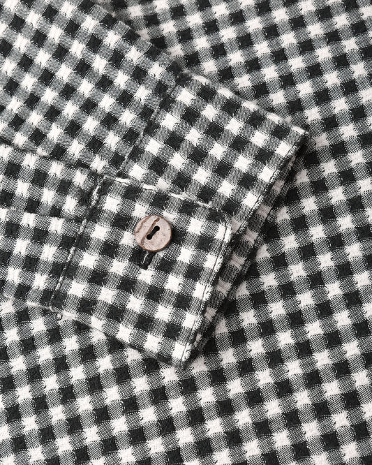 Collared Long Sleeve Black Gingham
