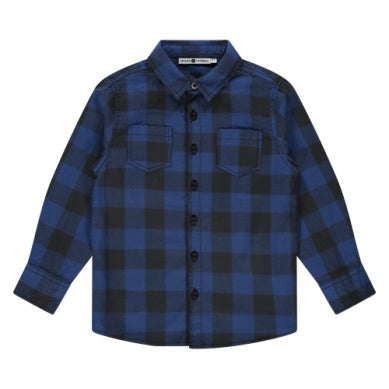 Royal Blue Grey Checked Boy Shirt