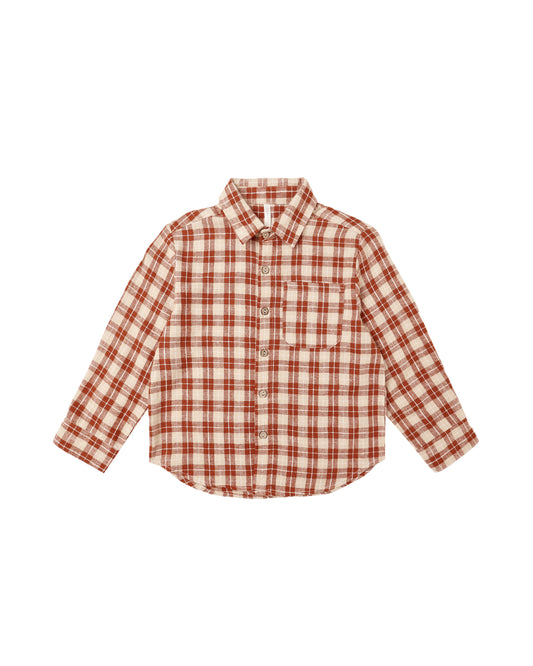 Collared L/S Shirt Red Plaid
