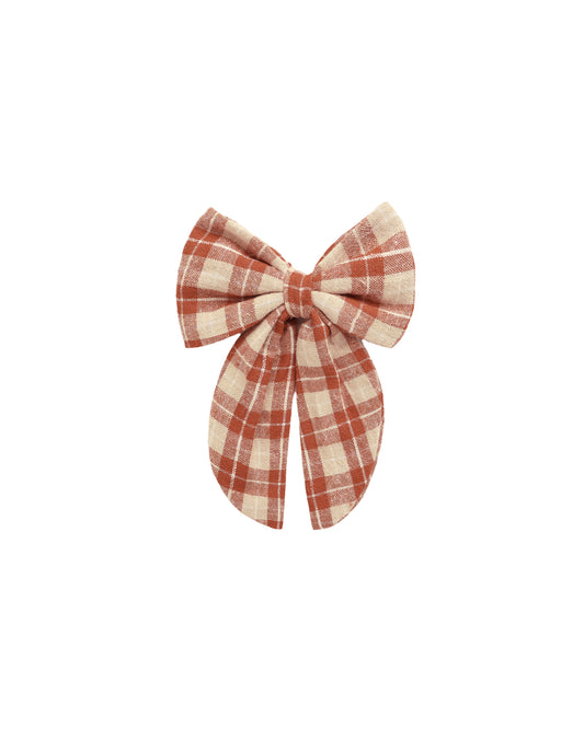 Oversized Bow Red Plaid