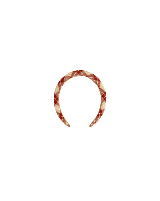 Padded Headband Red Plaid