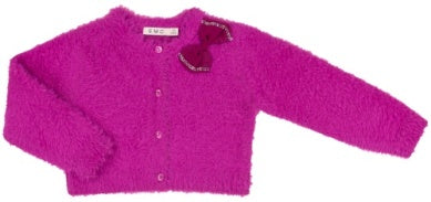 Fushia Fuzzy Sweater with Bow