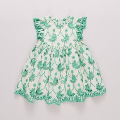 Kelly Green Eyelet Girls Eyelet Cynthia Dress