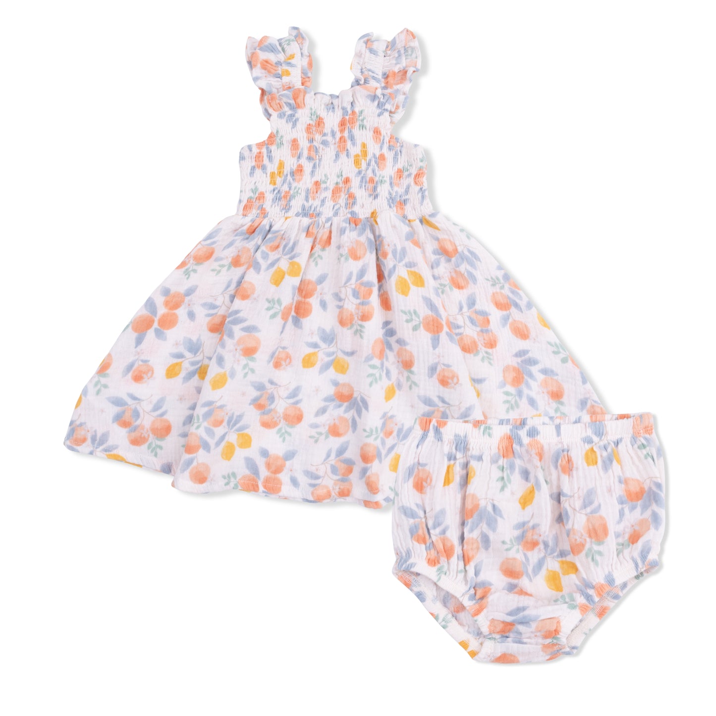 Citrus Floral Smocked Dress with Bloomers