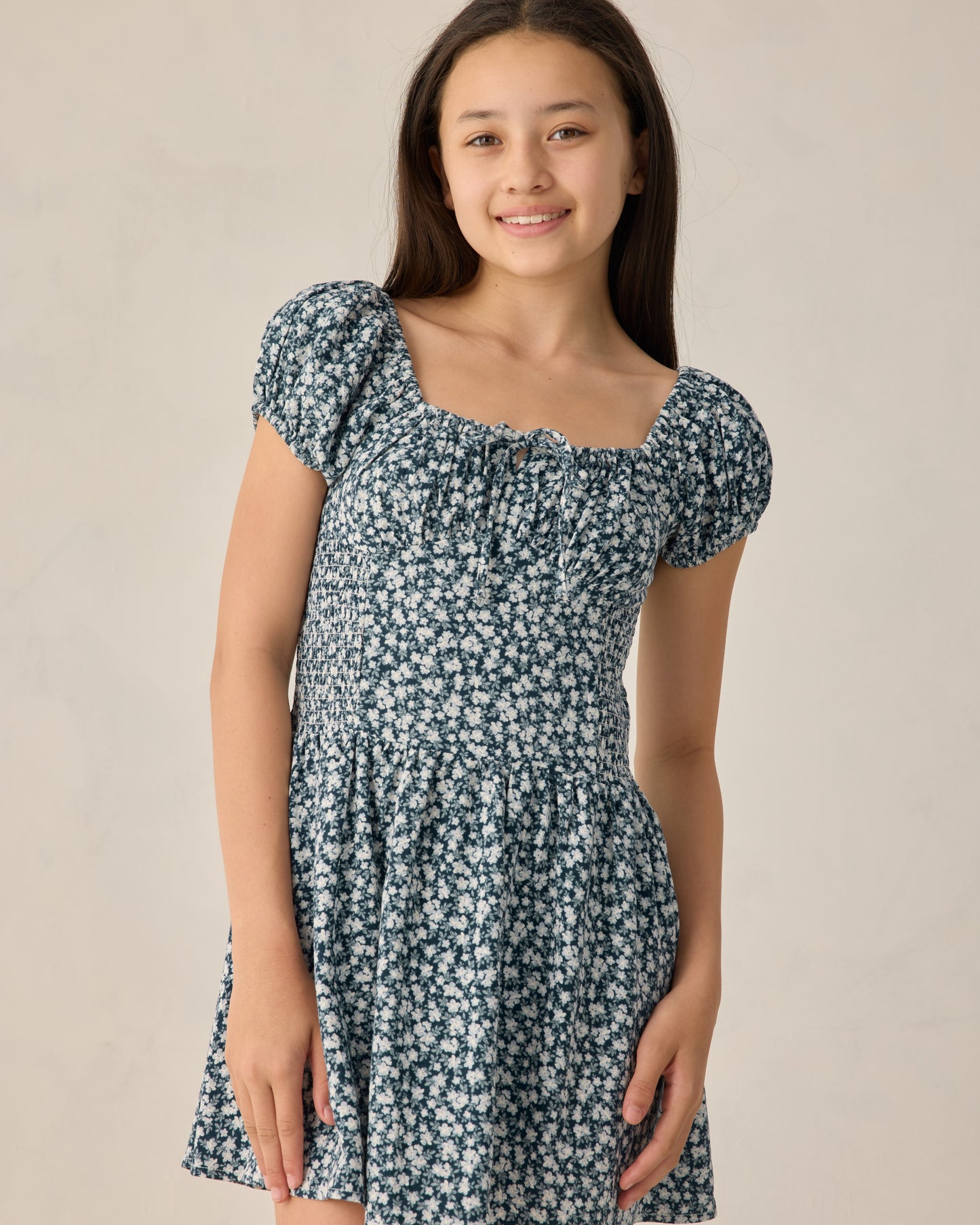 Teen Alex Dress Navy Floral