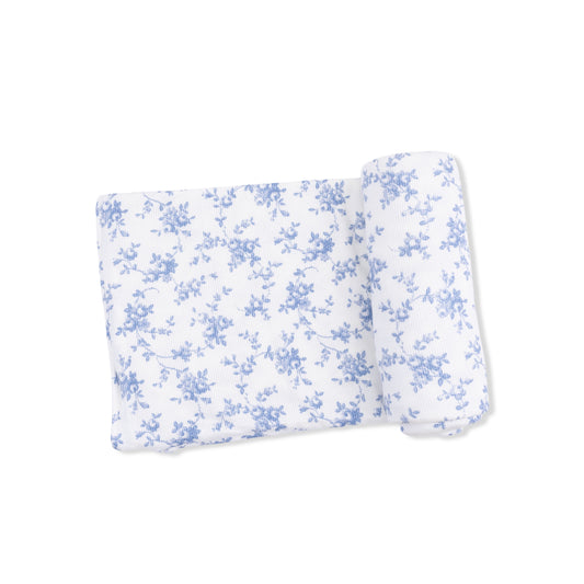 Baby Blue Vines Floral Swaddle
