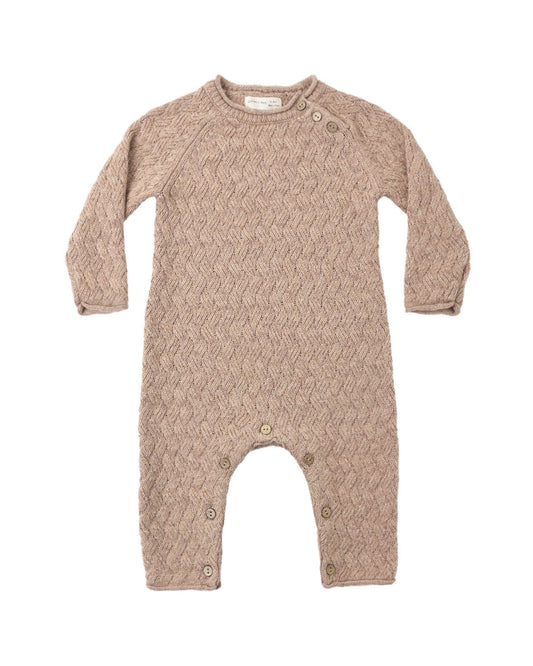 Heathered Almond Knit Jumpsuit
