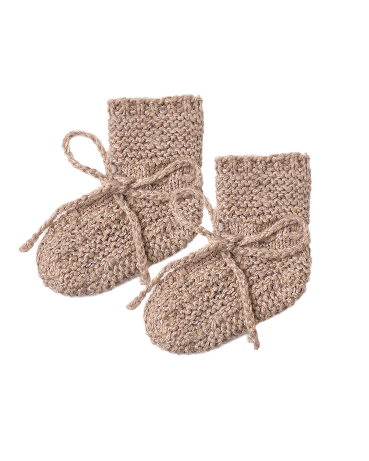 Heathered Almond Knit Booties
