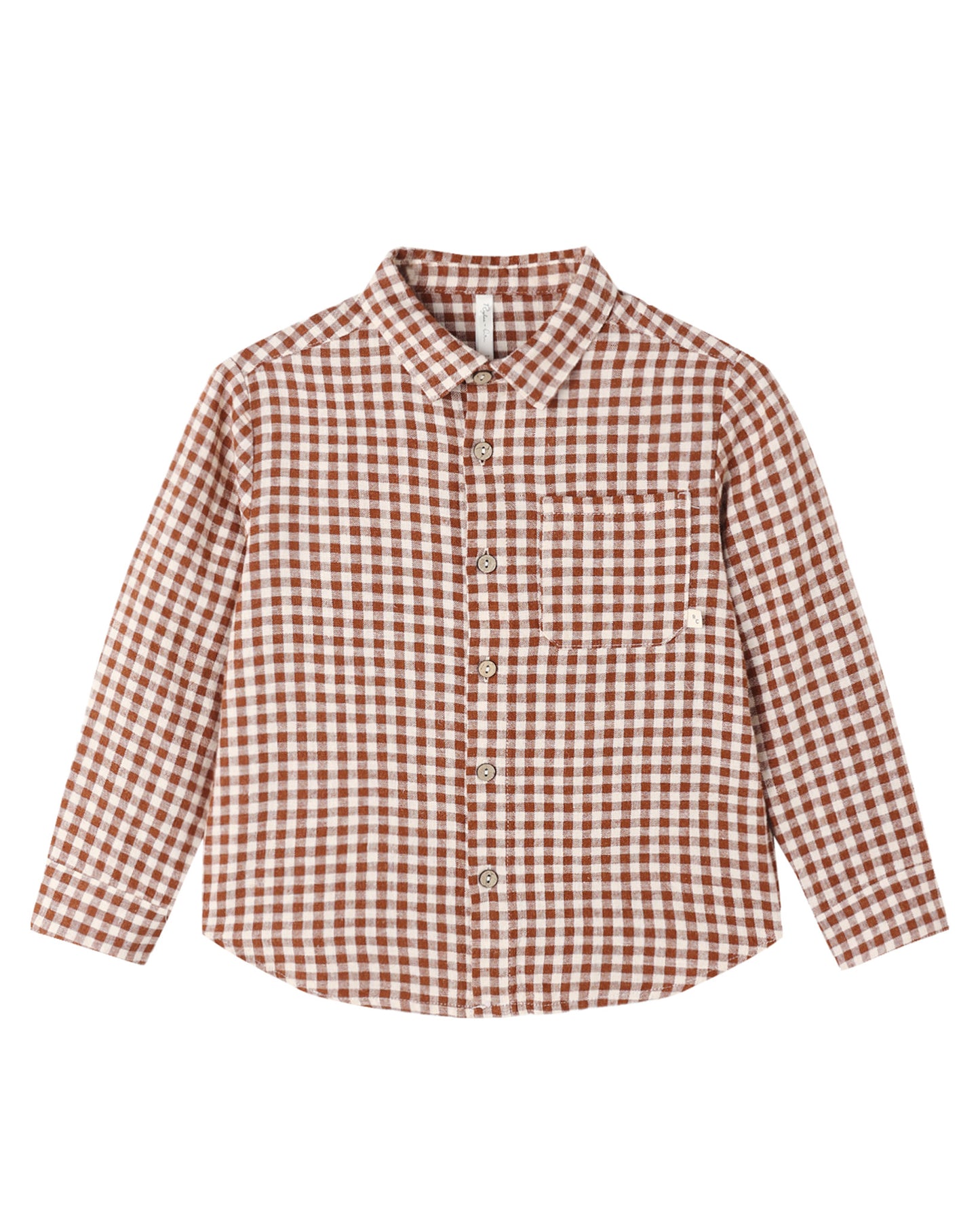 Collared Long Sleeve Shirt Brick Check