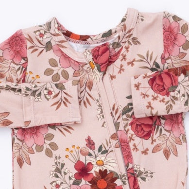 Sabrina Floral Zipper Footie