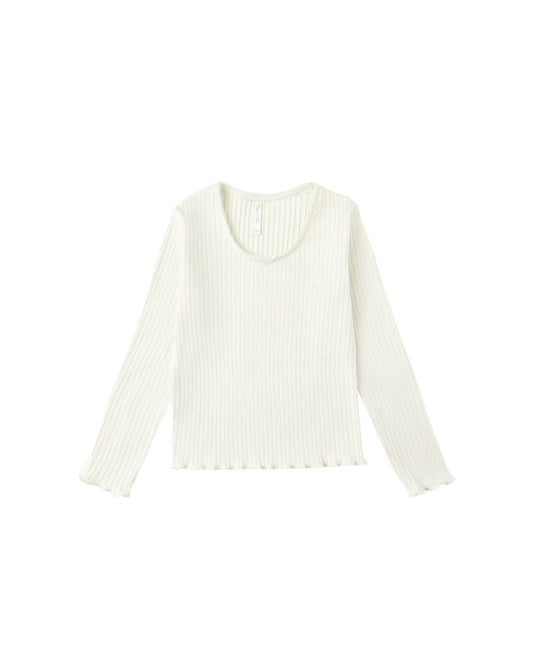 Ribbed Long Sleeve Ivory