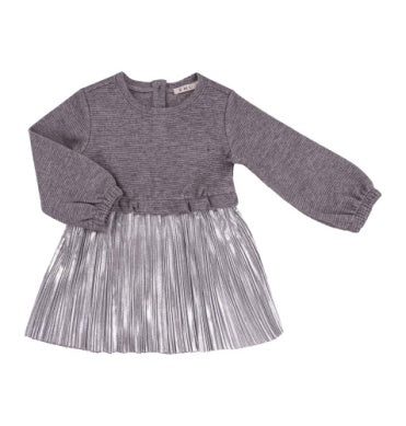 Fleece Dress W/Pleated Shimmer