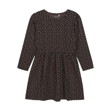 Longsleeved Black Chocolate Leopard Dress