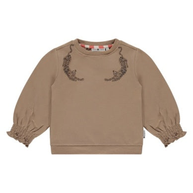 Camel Sweatshirt W/Leopard Design