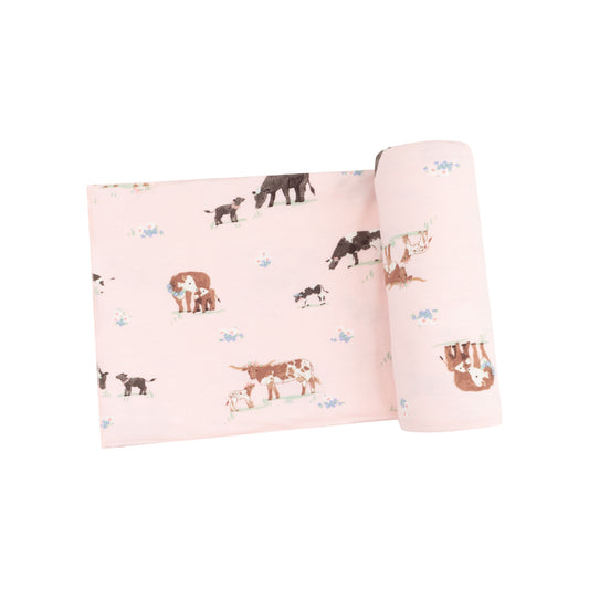 Pink Cows Families Swaddle