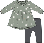 Green Daisy Print Set