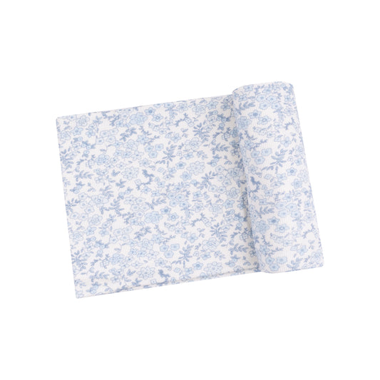 Blue Calico Floral Swaddle