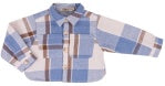 Blue Brown Plaid Flannel Shirt