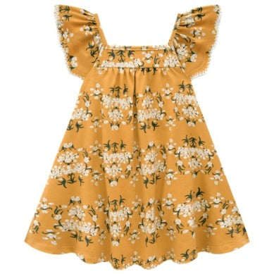 Yellow Knit Floral Dress